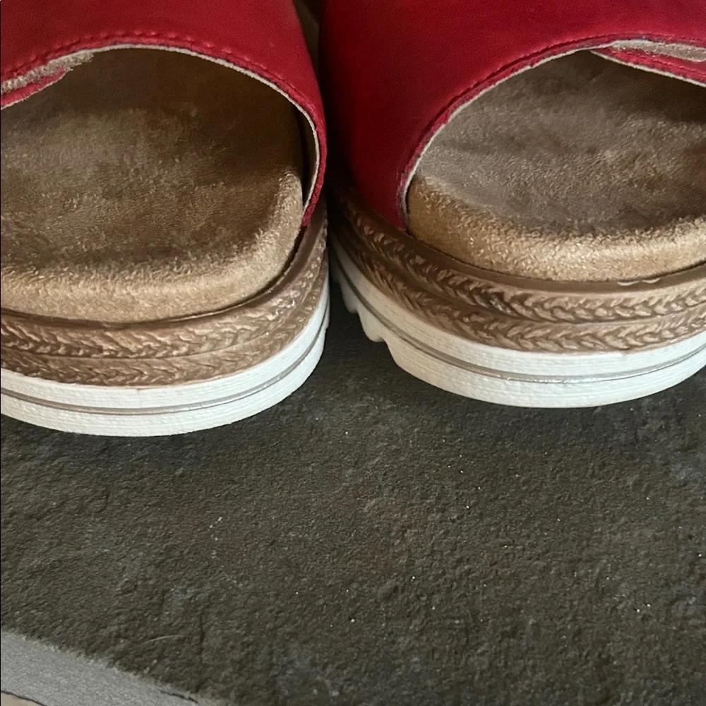 Remonte - Orange Women's Sandals with Tan Accents - Picture 5 of 7